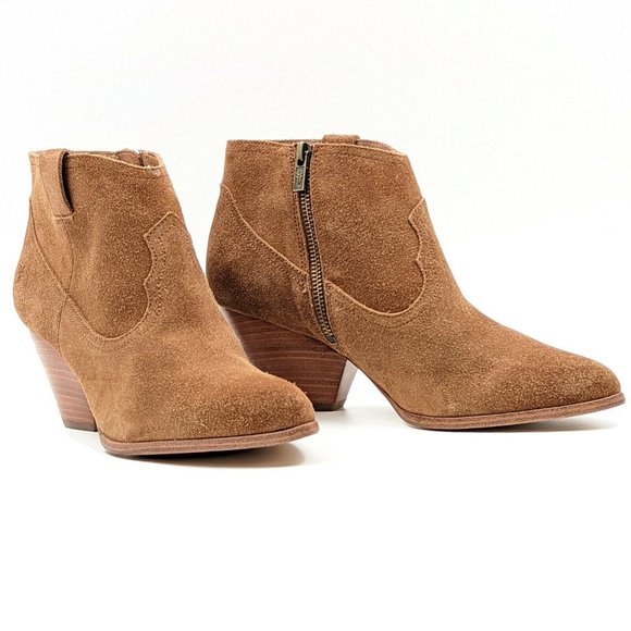 Frye Shoes - Frye Women Reina Brown Western Cowboy Ankle Suede boots size 9.5 M NEW